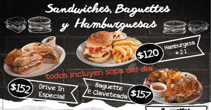 Sándwiches, baguettes y hamburguesas