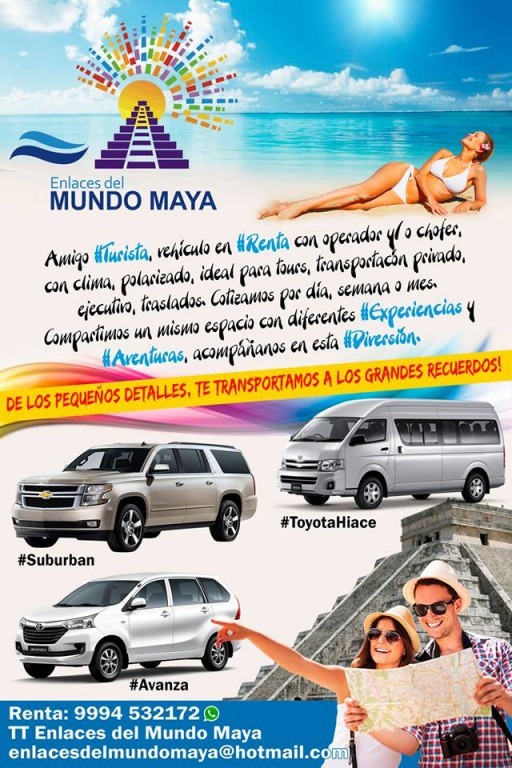 Flyer publicitario Enlaces del Mundo Maya